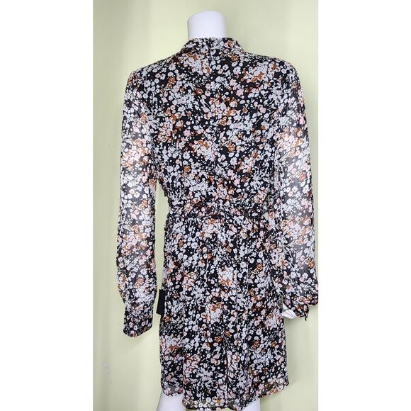 Lulus Autumn Bliss Cutout Mini Dress Size XL Dark Floral Long Sleeve  Boho - Picture 6 of 14